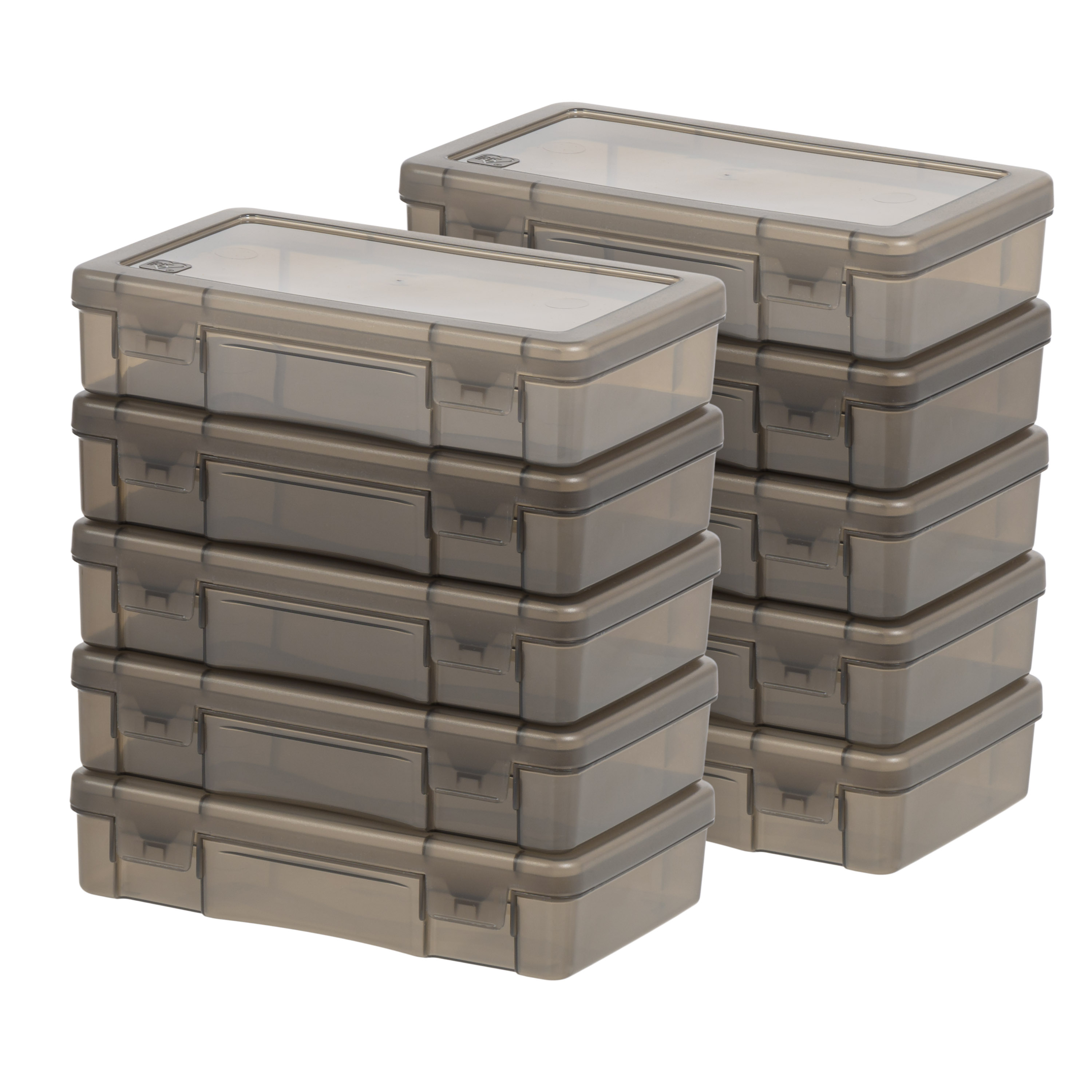 IRIS Small Plastic Pencil Case Organizers, Gray, Set of 10 photo 1