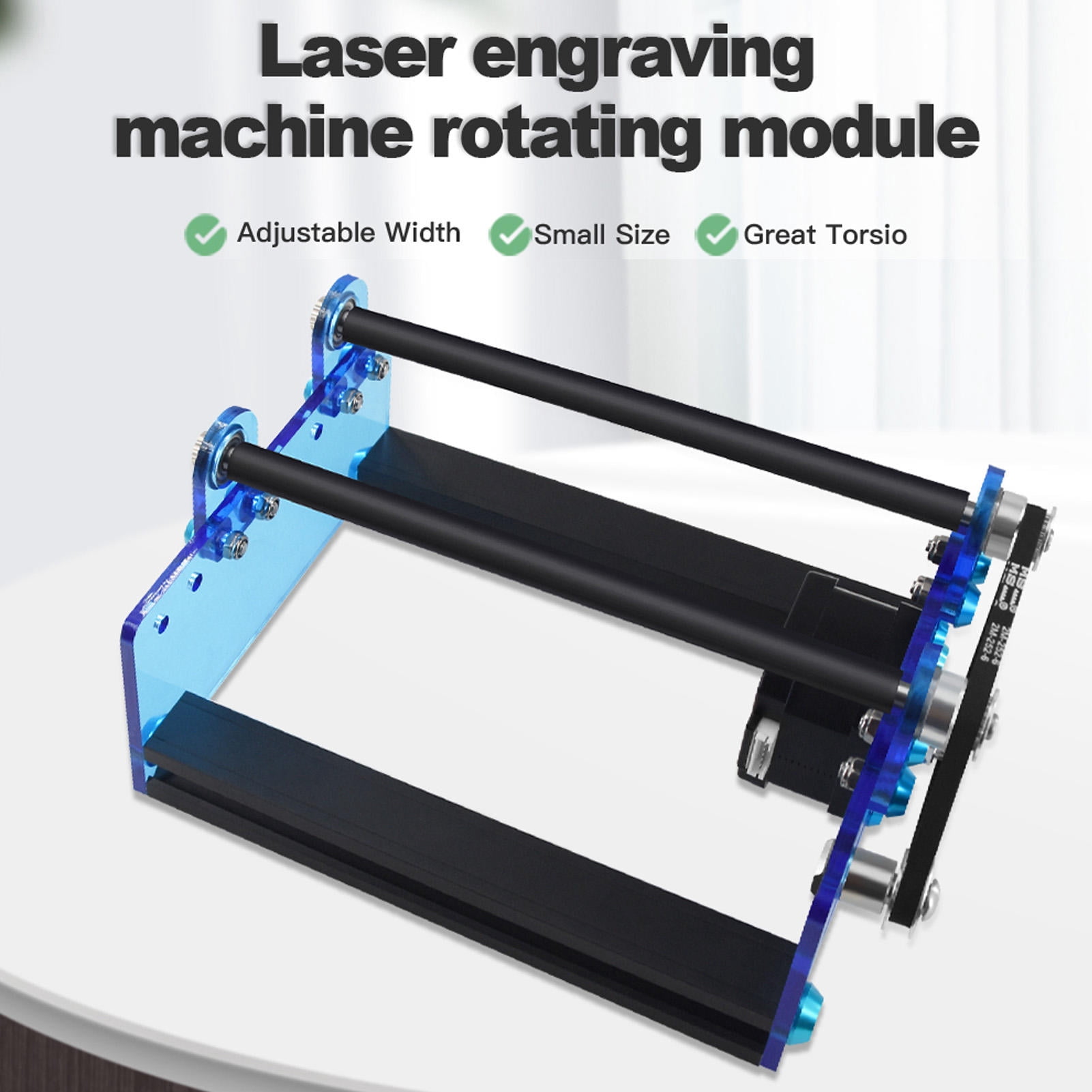 Yajisi Laser Rotary Roller Engraver – Automatic, Adjustable Width 20‑80 mm, Plug‑and‑Play for Cylindrical Objects, Compatible with LaserGRBL & LightBurn