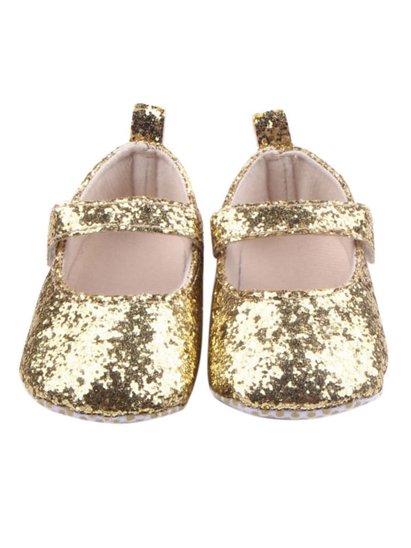 gold glitter baby shoes