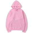 thumbnail image 1 of Innerwin Hoodies Couleur Unie Femmes Hauts à Capuche Automne Poche Coupe Ample Sweat-Shirt Rose L, 1 of 6