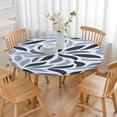 thumbnail image 3 of Elastic Edge Boho Tablecloth with Floral Design - Perfect Fit for 52-56 Inch Round Tables - Colorful Stretchable Table Cover for Patio Party, 3 of 7