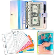 PVC Finances Organizer, 2022 Weekly & Monthly Personal Budget Planner, 6-Ring Binder Refillable Notebook with 12 Cash Envelopes & Budget Sheets Calendar
