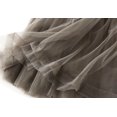 thumbnail image 5 of JMSUN Women’s Tulle Skirts Tulle Skirts for Women High Waist Layered Floral Print Brown Skirt Mesh A-Line Midi Skirt, 5 of 6
