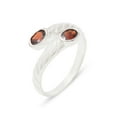 thumbnail image 1 of LBG British Made 9k White Gold Natural Garnet Womens Band Ring - 33 size options - 4.75 - 33 size options - Sizes 4 to 12 Available, 1 of 6