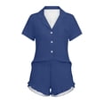 thumbnail image 4 of Nuoqisi Womens Button Down Pajamas Set 2 Piece Sleepwear Short Sleeve Pjs Soft Print Lounge Sets 2026, 4 of 8