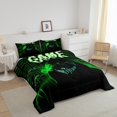 thumbnail image 3 of Erosebridal Mystery Hacker Bedding King Comforter Set, 3D Print Down Comforter, Neon Green, Reversible 3-Piece, 3 of 8