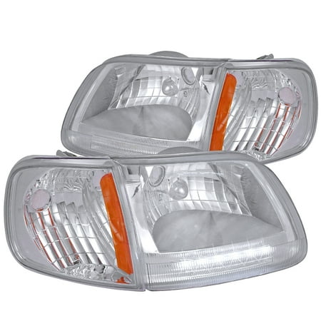 - Spec-D Tuning For 1997-2003 Ford F150/250 Expedition Crystal Chrome Led Headlights + Clear Corner Lamps (Left+Right) 1997 1998 1999 2000 2001 2002 2003
