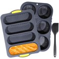 thumbnail image 1 of OMISTAR Juego de 3 piezas de moldes de silicona para baguettes y panecillos, 1 of 6