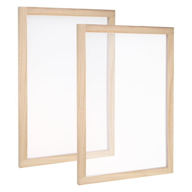 Unique Bargains 15.7'x11.8' Wooden Paper Making Screen Papermaking Frame Mould, Natural Color 2 Pack