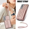 thumbnail image 2 of Samsung Galaxy S22 Funda Protectora con Bloqueo para Billetera Funda con Tapa Magnética Bolsillo con Ranuras para Múltiples Tarjetas con Correa para el Hombro Desmontable y Correa para la Muñeca, 2 of 7