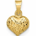 thumbnail image 4 of 14K Yellow Gold Polished Diamond-Cut Small Puffed Heart Pendant (11 X 8.04) Made In Turkey -Jewelry By Sweet Pea, 4 of 8