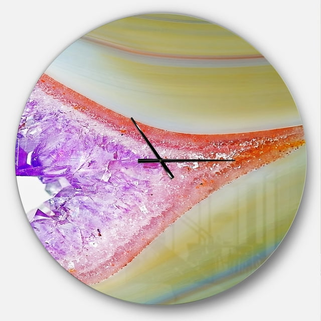 Designart Horloge Murale Moderne 'Natural agate'