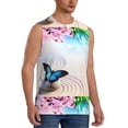 thumbnail image 2 of Uemuo Butterfly In Blossoms Zen Pattern Men's Sleeveless T-Shirt,Muscle Athletic Tank Top, Moisture-wicking Quick-dry Breathable Classic Tee Top for Gym Run Outdoor Sports-XX-Large, 2 of 8