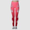 thumbnail image 2 of Leggings de maternidad Gibobby mujer deportivos estampados navideños moda informal vino L, 2 of 5