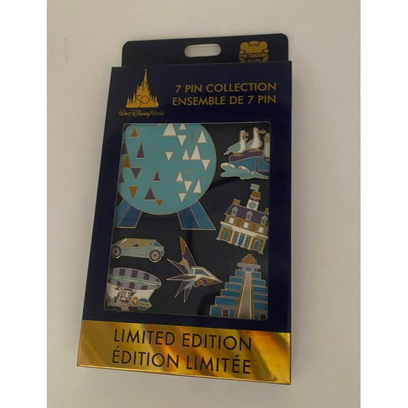 Disney Parks WDW 50th Magical Celebration Limited Pin Set of 7 New with Box