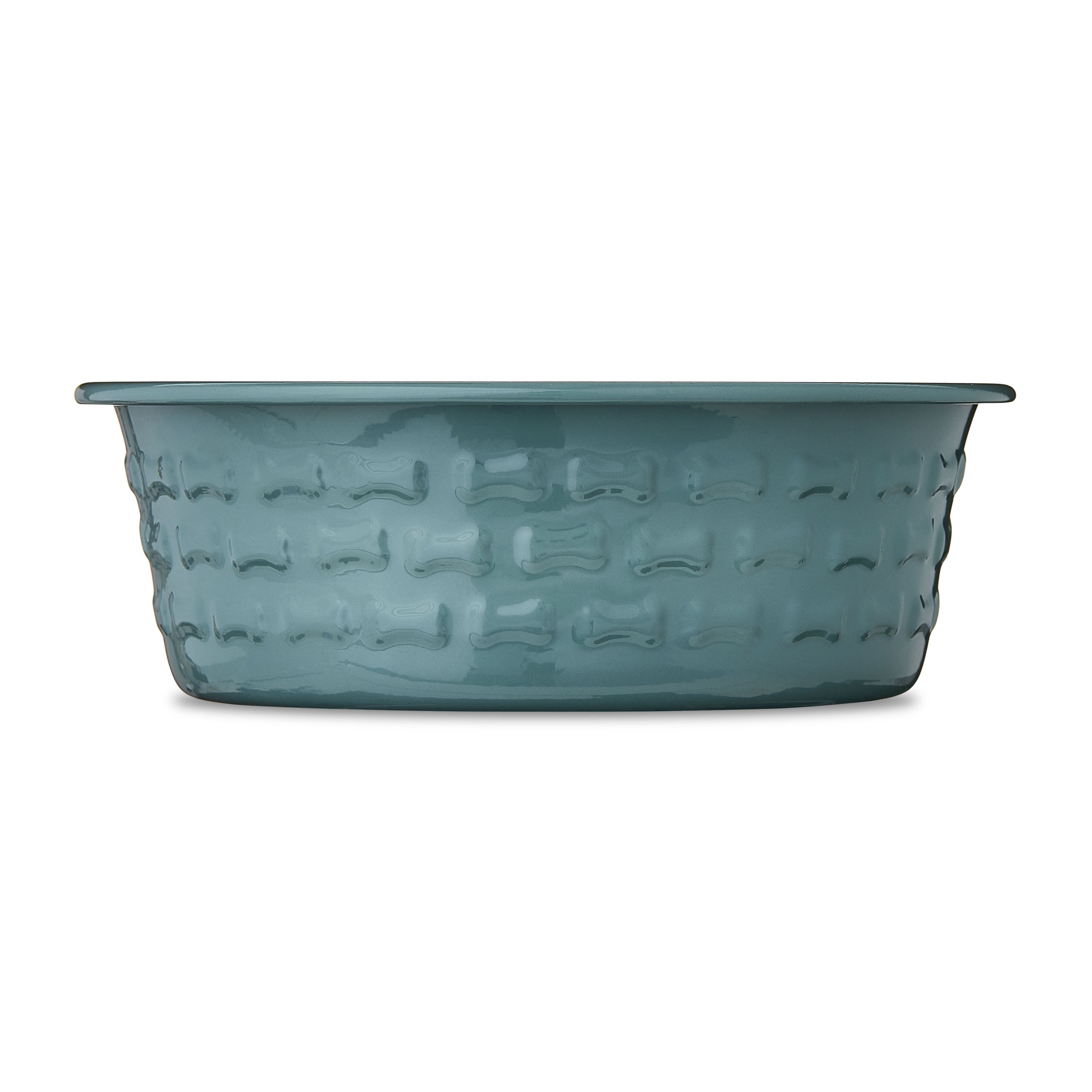 Vibrant Life Small Stainless Steel Embossed Dog Bowl, Green Bones