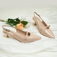 thumbnail image 4 of JENN ARDOR Women's Slingback Kitten Heels Pointed Closed Toe Buckle Strap Stiletto, 4 of 5