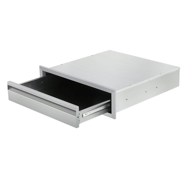 Cajones para Cocina Exterior de 30" Ancho x 6.5" Alto x 23" Profundidad, Cajón de Acceso para BBQ, Acero Inoxidable Montaje Empotrado