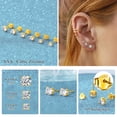 thumbnail image 5 of ChicSilver Christmas Gifts for Women Round Clear Cubic Zirconia Stud Earrings, 14K Gold Plated Sterling Silver Small Simulated Diamond CZ Earrings Studs Set (3 Pairs), 5 of 8