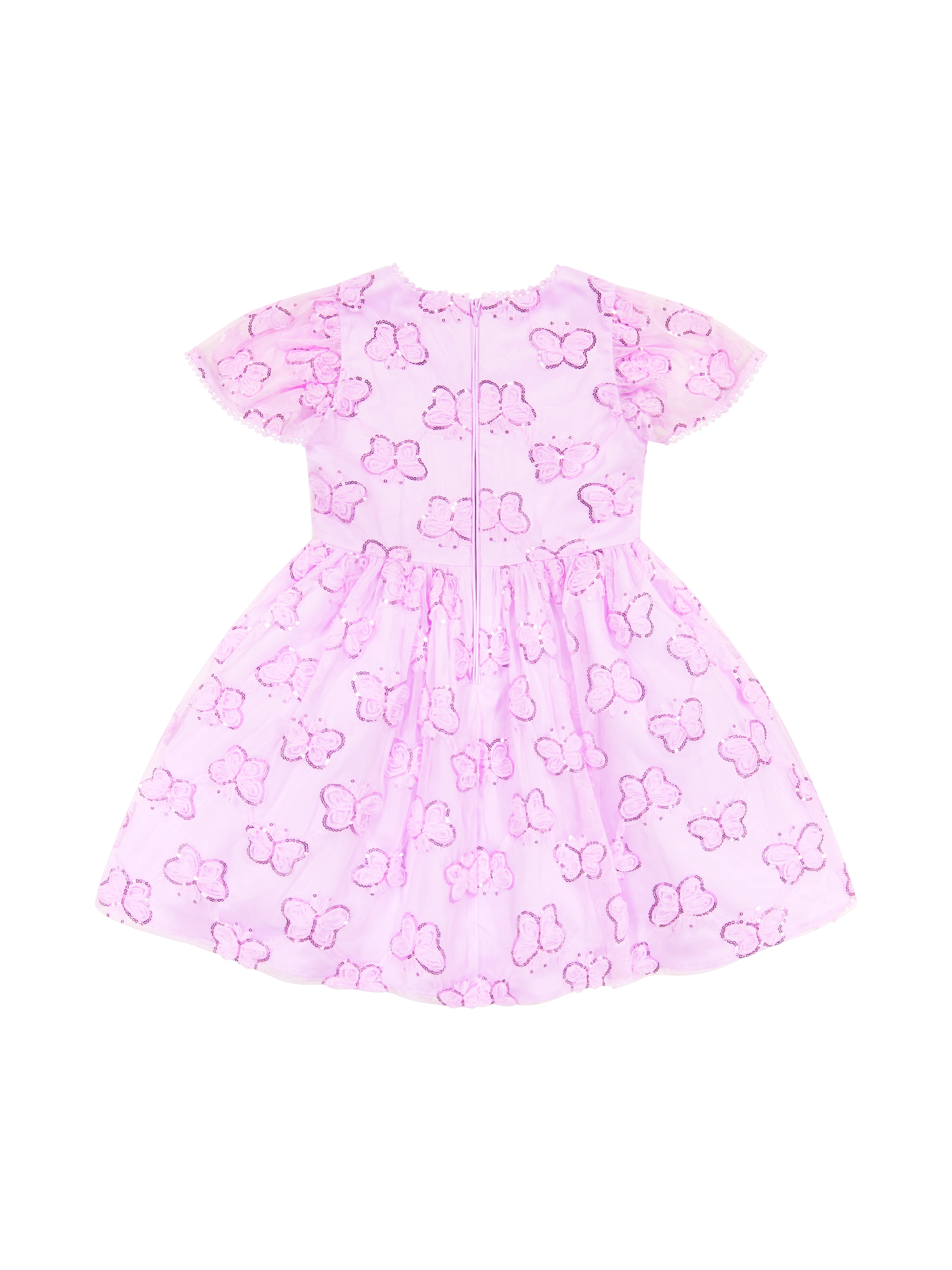 Kensie Girl Cap Sleeve Sequin Butterfly Soutache Mesh Dress, Sizes 4-16