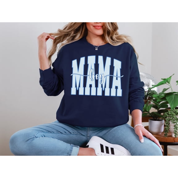 Boy Mama Sweatshirt - Mother’s Day Sweater for Mama of Boys - Cozy New Mom Sweatshirt & Mom Life Hoodie - Aesthetic Mama Lover Crewneck - Motherhood Sweat Apparel