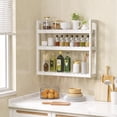 thumbnail image 3 of Bathroom Shelves Over Toilet Storage - 3 Tier Wall Mounted Bamboo Bathroom Shelf Organizer Multifunctional Adjustable Layer Free Standing Utility Shelves for Bathroom Living Room Kitchen, White, 3 of 7