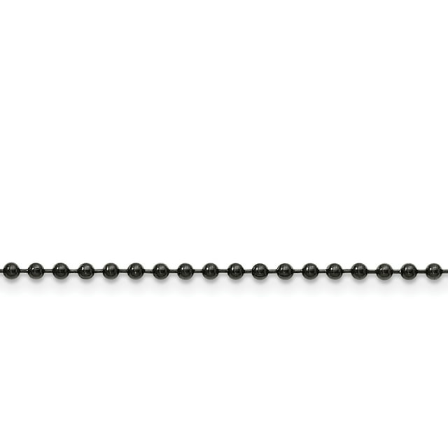 Chaîne à Billes Plaquée Noire en Acier Inoxydable 2.4mm 24 Po