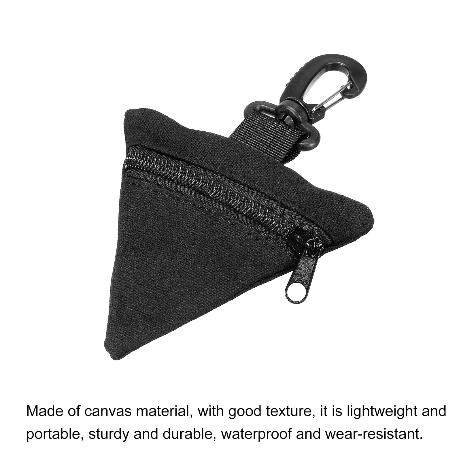 Unique Bargains Coin Purse Outdoor Triangle Wrist Bag Small Changes Wallet Case Black