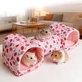 thumbnail image 3 of Guinea Pig Tunnel, Hamster Hideout, Guinea Pig Hideout, 38X10 in Fleece, Small Pet Supplies, Orange Pumpkin Print, Halloween, Warm Insulated, 1 Pc, 3 of 5