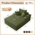 thumbnail image 4 of ATHOPE 67" Chaise Lounge Chair Indoor, Corduroy Couch Chair with Pillows, Comfy Reading Chairs with Wide Arms, Upholstered Sleeper Sofa for Living Room, No Assembly Required, Green, 4 of 8