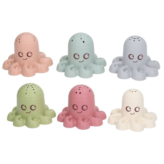 Taza apilable de dibujos animados para niño pequeño, juguete apilable de baño con forma de Animal divertido y bonito para bebé, 6 uds.