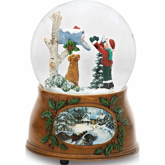 Fashion Resin Kid/Dog Mailbox Glitterdome Musical Snow Globe Made In China -Jewelry By Sweet Pea