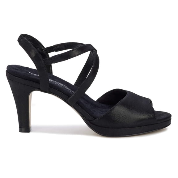 Walking Cradles Wc Porsha Women Platform Sandal In Black Glitter Leather