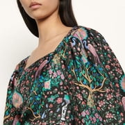 Sandro BLACK Womens Ivea Silk Floral Print Top, US 1/Small