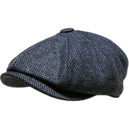 Men's Cabbie Newsboy Ascot Herringbone Wool Blend Ivy Hat