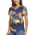 thumbnail image 5 of Yiaed Cows Cattles Print Women's T Shirt V-Neck Short Sleeve Shirt Casual Breathable Tee Summer Tops-XX-Large, 5 of 5