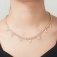 thumbnail image 6 of CZ Tennis Butterfly Charm Choker Necklace Yellow Gold Plated Bridal Chic Jewelry, 6 of 9