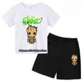 thumbnail image 2 of Conjunto de camiseta y camisa de Groot con dibujos animados para niños, camiseta de secado rápido, bonita, para niñas y niños de 3 a 14 años, 2 of 5