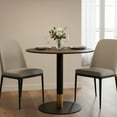 thumbnail image 3 of LeisureMod Round Dining Table with MDF Top and Powder-Coated Round Steel Base with Brushed Gold Accents Kitchen Table, Seats 2-3 Person for Modern Home and Kitchen Vail Collection, 3 of 13