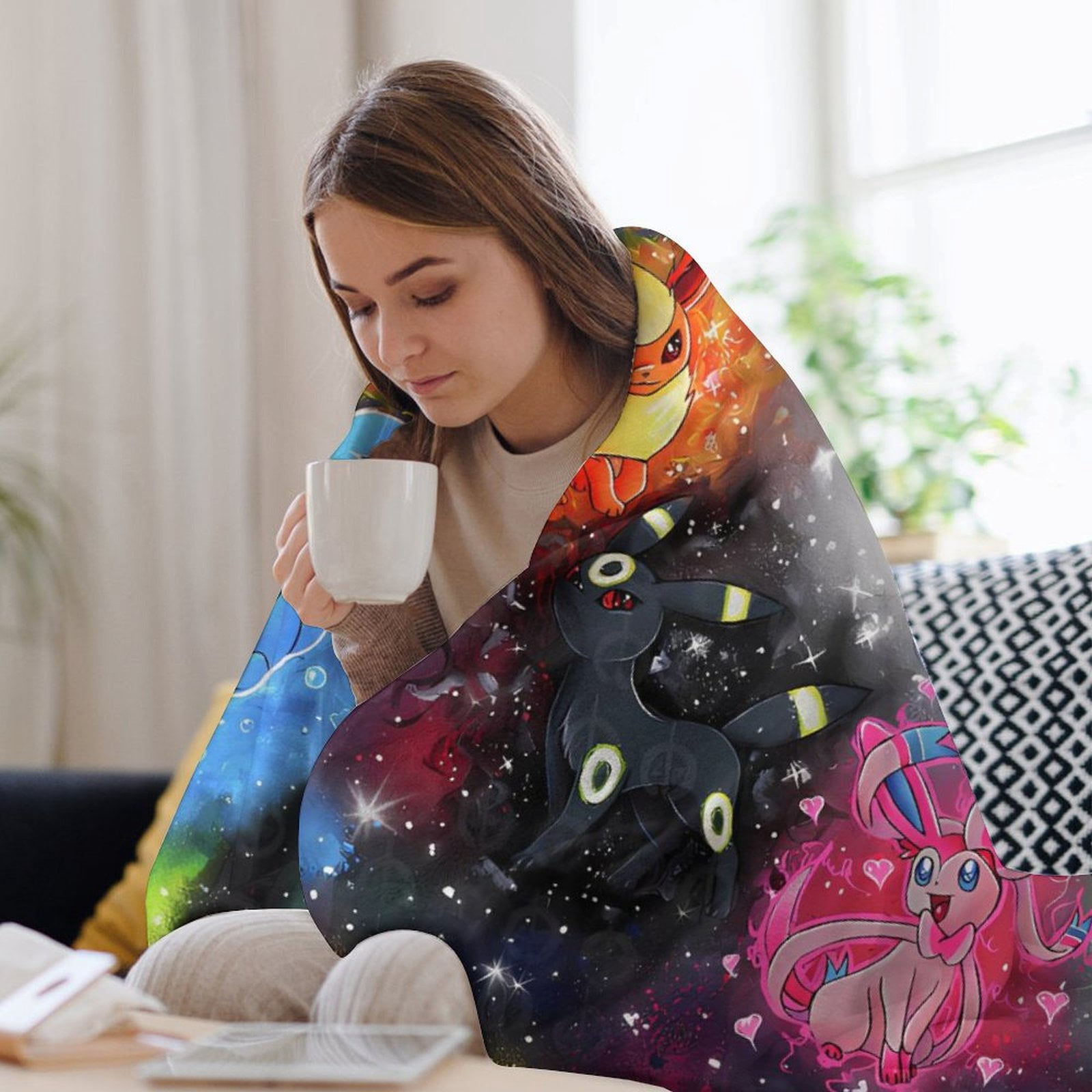 Eevee Blanket Super Soft Throw Blanket Lightweight Blanket for Men Women Friend Family Warm Throw Blankets for Couch Sofa Bed Birthday Christmas Fathers Day Gift