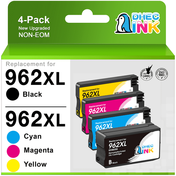 962XL Ink Cartridge for HP 962 XL HP962XL 4 Pack Ink Cartridge Combo Pack for HP Officejet Pro 9010 9025 9015 9018 9020 9022 Printer(Black Cyan Magenta Yellow)