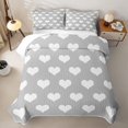 thumbnail image 2 of Erosebridal Minimalist Love Heart Quilt King for Girls, Cute Cartoon Style King Coverlet Set, 3 Pieces, 2 of 7