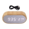 thumbnail image 2 of Reloj Despertador De Madera, Reloj De Control De Voz Digital De Temperatura Decoración Del Hogar Que Brilla Intensamente Para El Dormitorio, 2 of 7