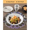 thumbnail image 3 of 15 Inch Round Placemats Set of 4, Purple Flowers Non Slip Heat Insulation PP Table Mats, Weeping Spring Floral Bicycle Wooden Farmhouse Washable Place Mats for Kitchen Dining Party Table Decor, 3 of 7