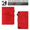 thumbnail image 4 of Allytech Wallet Case for Kindle Fire 7" 9th/7th/5th Gen 2019/2017/2015, Slim Folding Stand Auto Sleep Wake Embossed Flower PU Leather Case with Pen Slot for Amazon Fire 7 Old Versions, Red, 4 of 10
