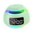 thumbnail image 3 of Reloj despertador digital con altavoz atenuador adorno multifuncional reloj de escritorio LED con dos alarmas para mesita de noche perfecl Verde, 3 of 8