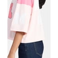 thumbnail image 6 of Marie the Cat Women's Varsity Graphic Tee with Elbow Sleeves, Sizes XXS-XXL, 6 of 7