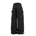 thumbnail image 5 of Men's Baggy Wide Leg Cargo Pants for Hiking Work Travel, Parachute Pants Elastic Waistband Quick Dry Lightweight Capming Pants with Large Flap Pockets, 5 of 9