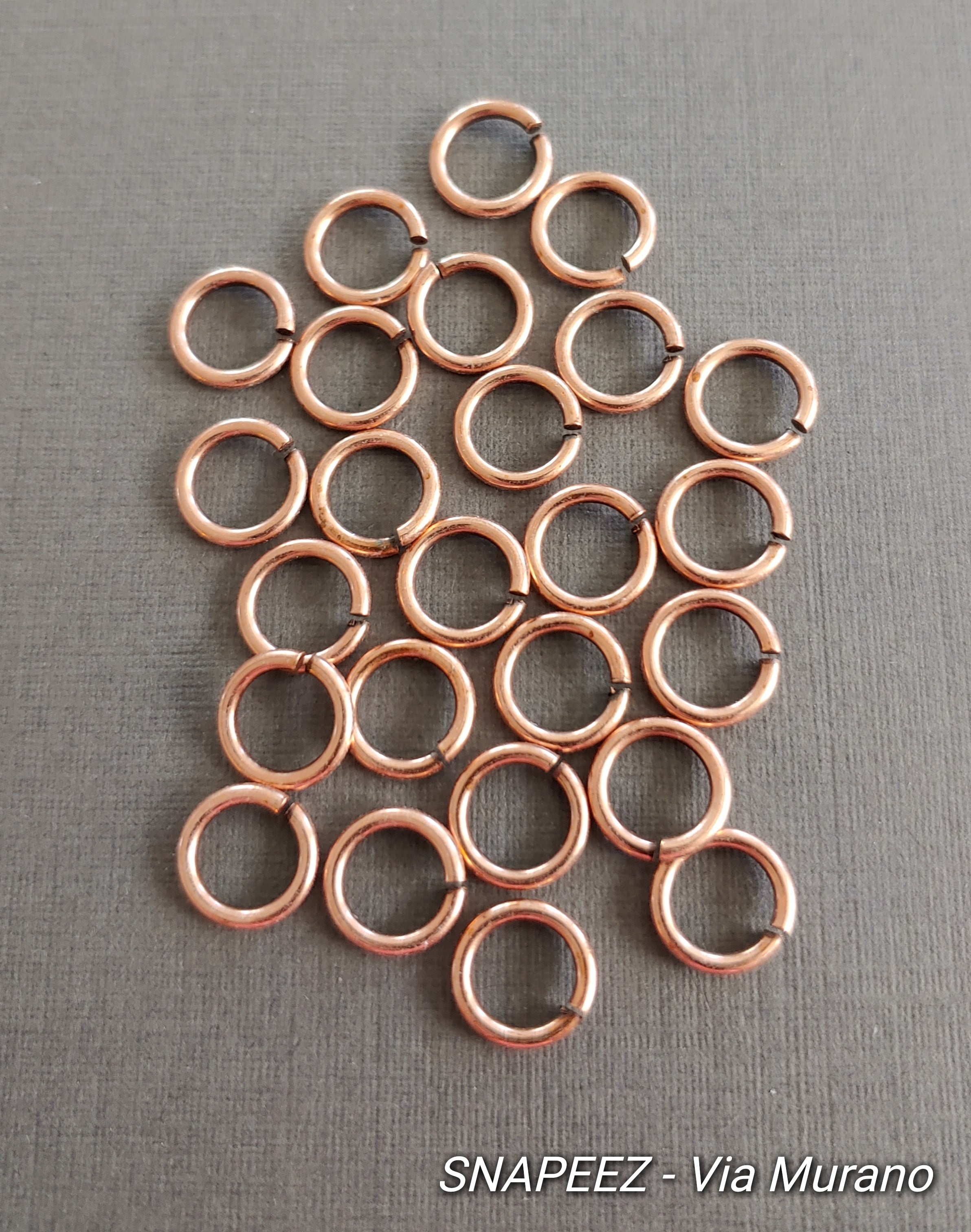 Snapeez II ULTRAPLATE Antique Copper Plate Ring Hard Open Jump Ring 9mm Heavy Gauge (Pk 25) Jump Rings. The Ultra Secure No Solder Jump Ring. Made in USA.