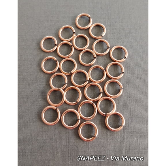 Snapeez II ULTRAPLATE Antique Copper Plate Ring Hard Open Jump Ring 9mm Heavy Gauge (Pk 25) Jump Rings. The Ultra Secure No Solder Jump Ring. Made in USA.
